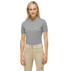 Damen-Polohemd kurzarm Tommy Hilfiger Equestrian Mischgrau