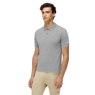 Tommy Hilfiger Equestrian Herren Poloshirt mit kurzen Ärmeln Mischgrau