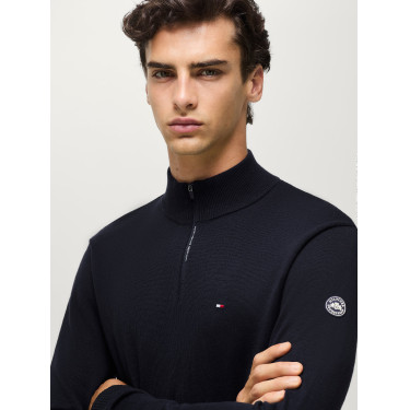 Herren-Quarter-Zip-Pullover Tommy Hilfiger Equestrian Irvine Wüstenhimmel Blau
