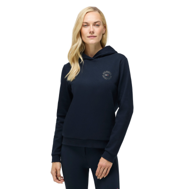 Damen-Kapuzenpullover mit Strass Hollywood Tommy Hilfiger Equestrian Wüstenhimmel Blau Damen-Kapuzenpullover mit Strass Hollywood Tommy Hilfiger Equestrian Wüstenhimmel Blau
