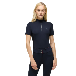 Damen-Trainingsshirt Tommy Hilfiger Equestrian Palma 1/4 Zip kurzarm Wüstenhimmel Blau Damen-Trainingsshirt Tommy Hilfiger Equestrian Palma 1/4 Zip kurzarm Wüstenhimmel Blau