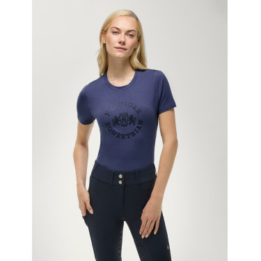 Damen-T-Shirt mit kurzen Ärmeln Pasadena Tommy Hilfiger Equestrian Verwaschenes Indigo