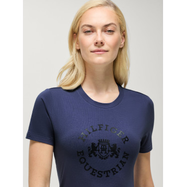 Damen-T-Shirt mit kurzen Ärmeln Pasadena Tommy Hilfiger Equestrian Verwaschenes Indigo