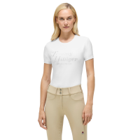 Kurzarm-T-Shirt mit Strass Tommy Hilfiger Equestrian Malibu Damen Optisches Weiß Weiß Kurzarm-T-Shirt mit Strass Tommy Hilfiger Equestrian Malibu Damen Optisches Weiß Weiß