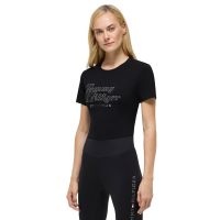 Kurzarm-T-Shirt mit Strass Tommy Hilfiger Equestrian Malibu Damen Schwarz Kurzarm-T-Shirt mit Strass Tommy Hilfiger Equestrian Malibu Damen Schwarz