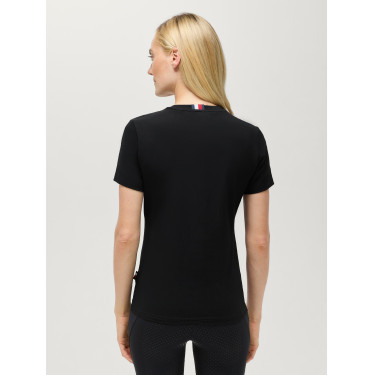Kurzarm-T-Shirt mit Strass Tommy Hilfiger Equestrian Malibu Damen Schwarz