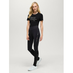 Kurzarm-T-Shirt mit Strass Tommy Hilfiger Equestrian Malibu Damen Schwarz