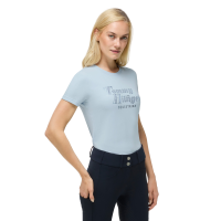 Kurzarm-T-Shirt mit Strass Tommy Hilfiger Equestrian Malibu Damen Süßes Blau