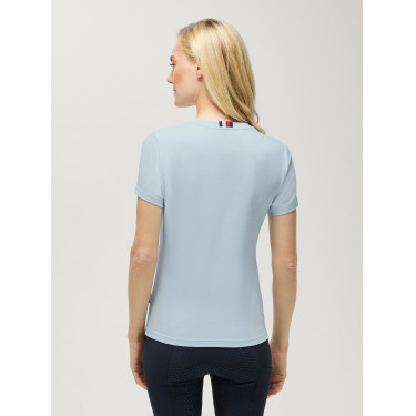 Kurzarm-T-Shirt mit Strass Tommy Hilfiger Equestrian Malibu Damen Süßes Blau