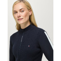 Damen-Strickjacke mit Reißverschluss Tommy Hilfiger Equestrian Mirada Wüstenhimmel Blau Damen-Strickjacke mit Reißverschluss Tommy Hilfiger Equestrian Mirada Wüstenhimmel Blau