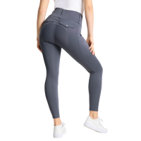 Damen Hybrid Reitleggings Horze Anya Fullgrip Grau