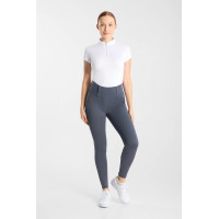 Damen Hybrid Reitleggings Horze Anya Fullgrip Glänzend Weiß Wei&szlig;