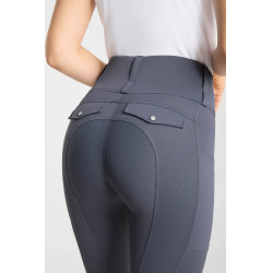 Damen Hybrid Reitleggings Horze Anya Fullgrip Grau
