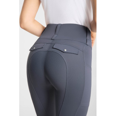 Damen Hybrid Reitleggings Horze Anya Fullgrip Grau