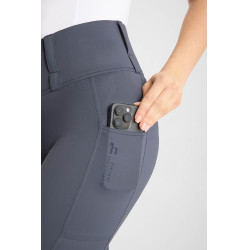 Damen Hybrid Reitleggings Horze Anya Fullgrip Grau