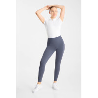 Damen-Reitleggings Gillian Horze mit hohem Bund und Vollbesatz aus Silikon Grau