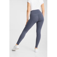 Damen-Reitleggings Gillian Horze mit hohem Bund und Vollbesatz aus Silikon Schwarz