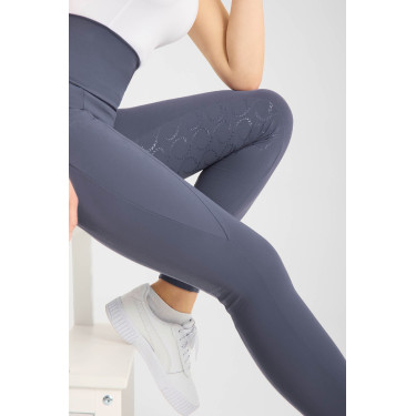Damen-Reitleggings Gillian Horze mit hohem Bund und Vollbesatz aus Silikon Grau Damen-Reitleggings Gillian Horze mit hohem Bund und Vollbesatz aus Silikon Grau