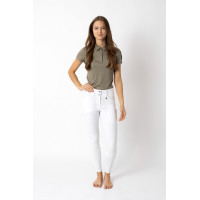 Reithose mit Grip-Besatz Horze Grand Prix Pro Damen Weiß / Türkisblau Wei&szlig;