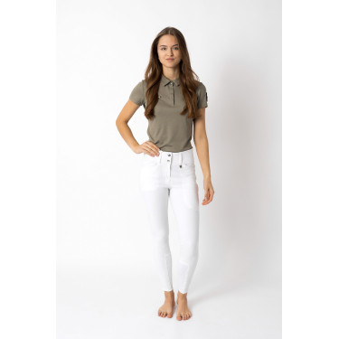 Reithose mit Grip-Besatz Horze Grand Prix Pro Damen Weiß / Türkisblau Weiß Reithose mit Grip-Besatz Horze Grand Prix Pro Damen Weiß / Türkisblau Weiß