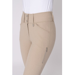 Reithose mit Vollbesatz Grip Horze Grand Prix Pro Damen Einfache Trense Beige