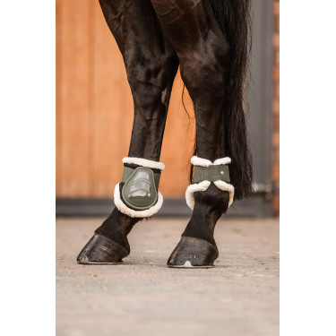 Gamaschen Caliber Horze Lammfell Khakigrüner Käfer Gr&uuml;n