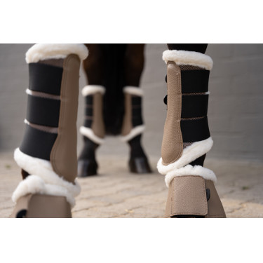 HKM Comfort Premium Mesh Gamaschen mit Fell