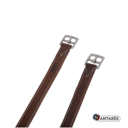 Signatur-Steigbügelriemen von Antares, doppelt mit Kalbsleder