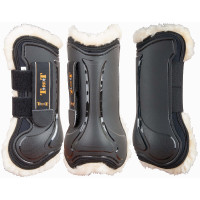 Gamaschen Design Lammfell T de T Schwarz