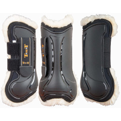 Gamaschen Design Lammfell T de T Schwarz