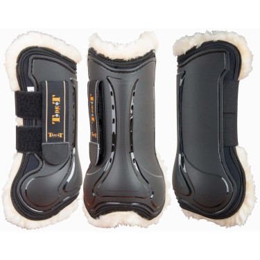 Gamaschen Design Lammfell T de T Schwarz