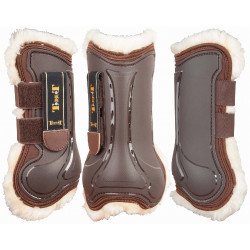 Gamaschen Design Lammfell T de T Braun