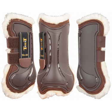 Gamaschen Design Lammfell T de T Braun