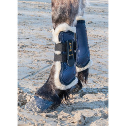 Gamaschen Design Lammfell T de T Marineblau