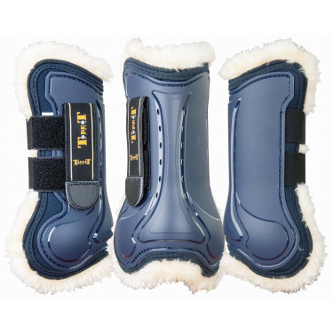 Gamaschen Design Lammfell T de T Marineblau
