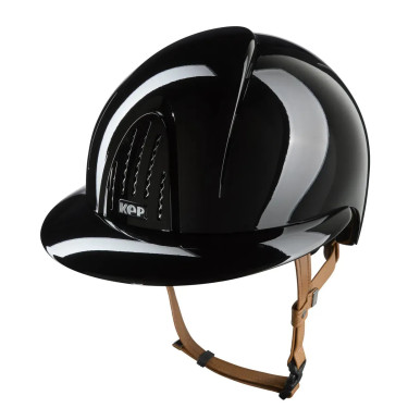 Kep Smart Reithelm Nova Metall poliert, beige Kinnriemen, Polo-Visier