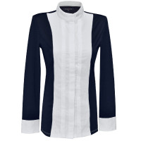 Damen-Poloshirt Diamantina langarm Flags & Cup Marineblau
