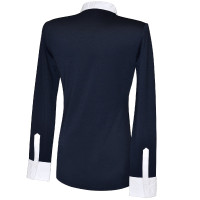 Damen-Poloshirt Diamantina langarm Flags & Cup Marineblau