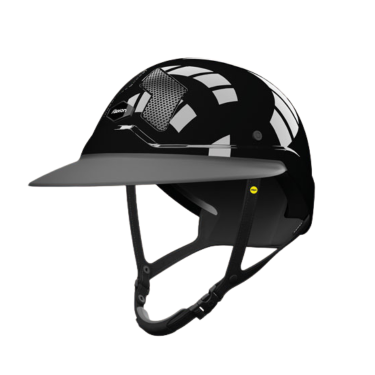 Mips-Helm Flex-on Armet schwarz, Visierschirm Angel Star, schwarzer Kinnriemen