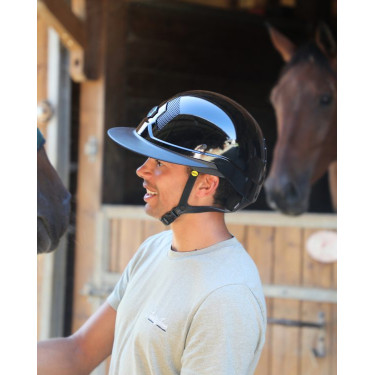 Mips-Helm Flex-on Armet schwarz mit Visier Unisex Dark Kinnriemen schwarz