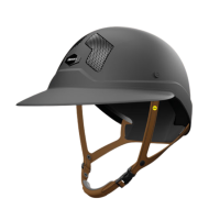Flex-on Armet Mips Helm schwarz, Angel Dark Schirm, braunes Kinnriemen Flex-on Armet Mips Helm schwarz, Angel Dark Schirm, braunes Kinnriemen
