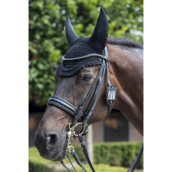 Runde LeMieux-Nummerntafel für Trensen Schwarz Strass