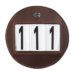 Runde LeMieux-Nummerntafel für Trensen Braun