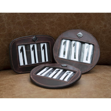 Runde LeMieux-Nummerntafel für Trensen Braun