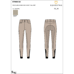 Hoch taillierte Damenreithose mit Vollbesatz Equestro