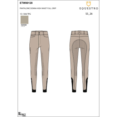 Hoch taillierte Damenreithose mit Vollbesatz Equestro