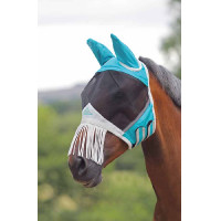 Fliegenschutzmaske mit Fransen Nase Shires FlyGuard Pro Blaugrün