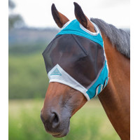 Shires Fliegenschutzmaske mit Ohrloch FlyGuard Pro Blaugrün Shires Fliegenschutzmaske mit Ohrloch FlyGuard Pro Blaugrün