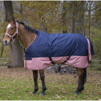 Equithème TYREX 600 D Decke Marine / Roségold Blau Equithème TYREX 600 D Decke Marine / Roségold Blau