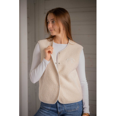 Reitweste Damen Pénélope Charline – Fleece, Off-White